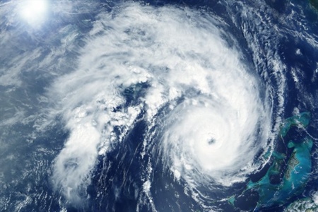 Aerial view of hurricane.